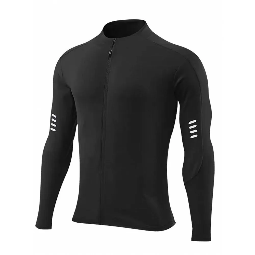 

Быстросохнущая куртка для фитнеса с длинными рукавами, велосипедные куртки, спортивная одежда с длинными рукавами на молнии для мужчин, спортивная тренировочная одежда