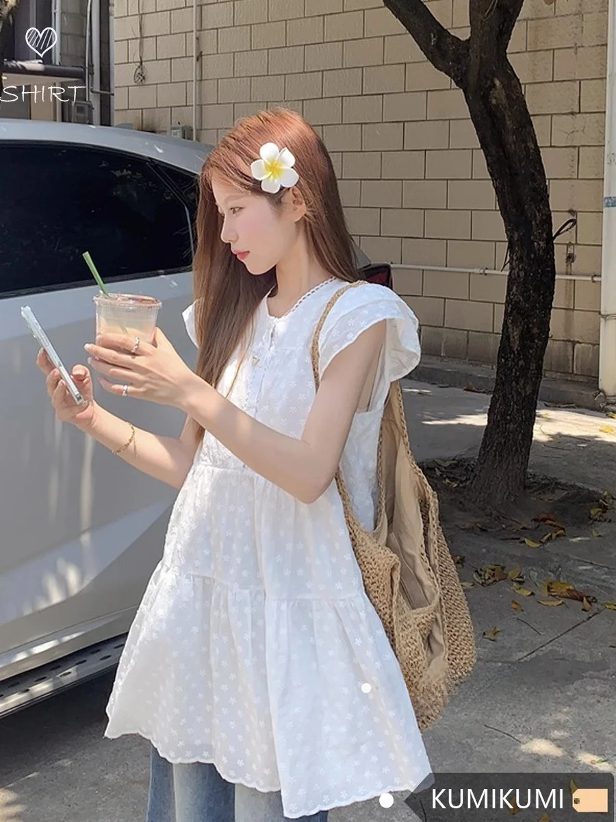 Sweet Ele Fce Sve Dr femmes hiver 2025 nouveau ample mince irt Floral ort jupe à la mode coréenne Sle trajet Dr