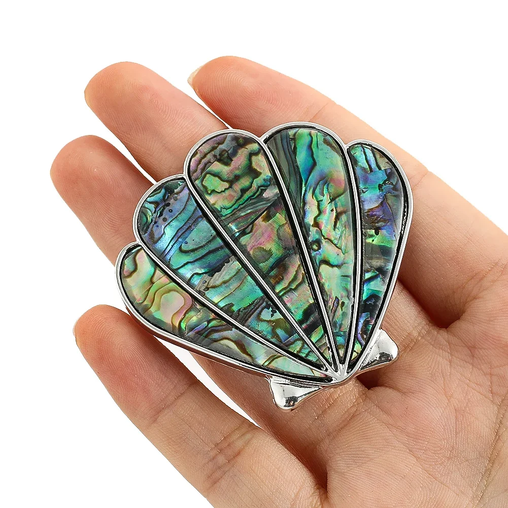 Real Abalone Shell เข็มกลัด Pins จี้ Scallop Mermaid Princess กระโปรง Charms DIY สร้อยคอ Rainbow Aurora Bar งานแต่งงาน