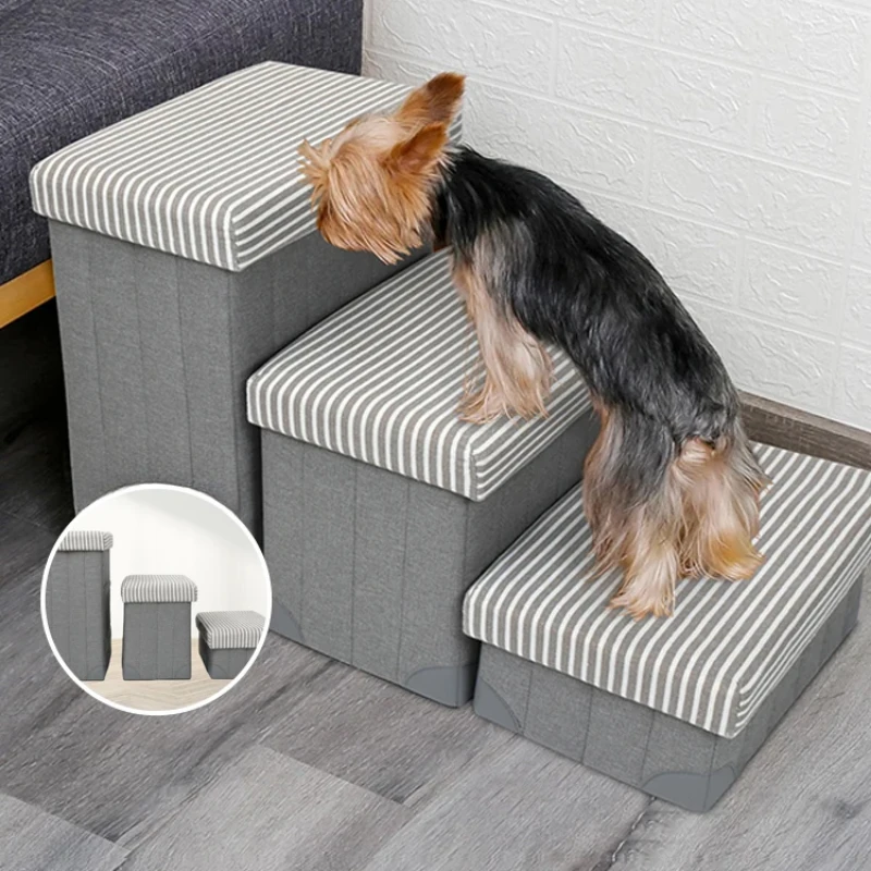 Foldable Storage Pet Stairs Slopes Puppies Cats Climbing Ladders Bedside For Teddy Small Dogs Convenient Favorite Steps