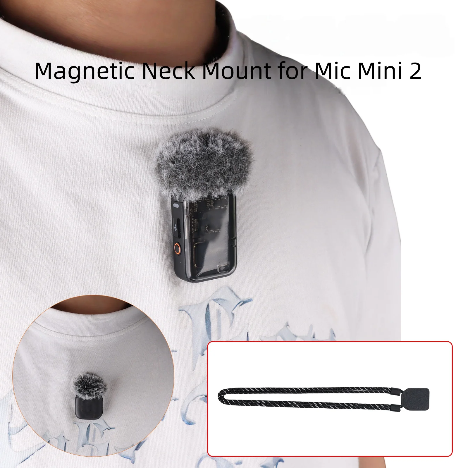 

Magnetic neck strap for DJI Mic Mini 2/Mic 2 transmitter