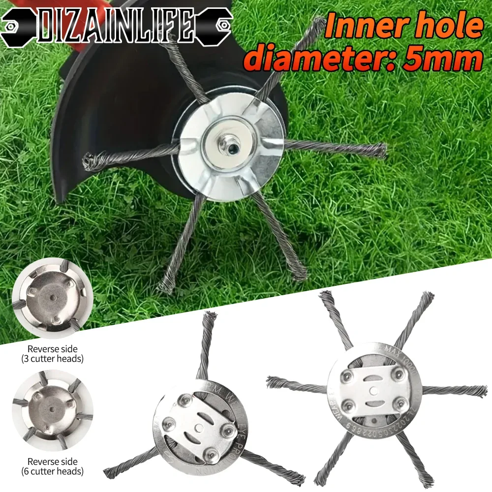 

6 Inch Universal Weed Brush Cutter Head Grass Trimmer Heads Derusting Weeding Wheel for Lawn Mower Steel Wire Wheel Brush Disc