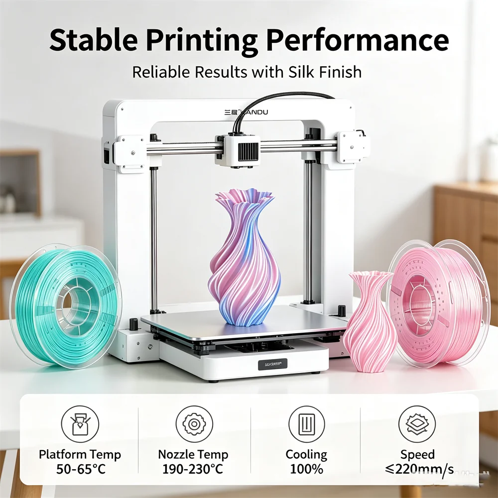 LANDU Silk PLA 3D Printer Filament 1.75mm Silk PLA Filament 3D Printing Materials 1kg Rolls High Quality Material 3