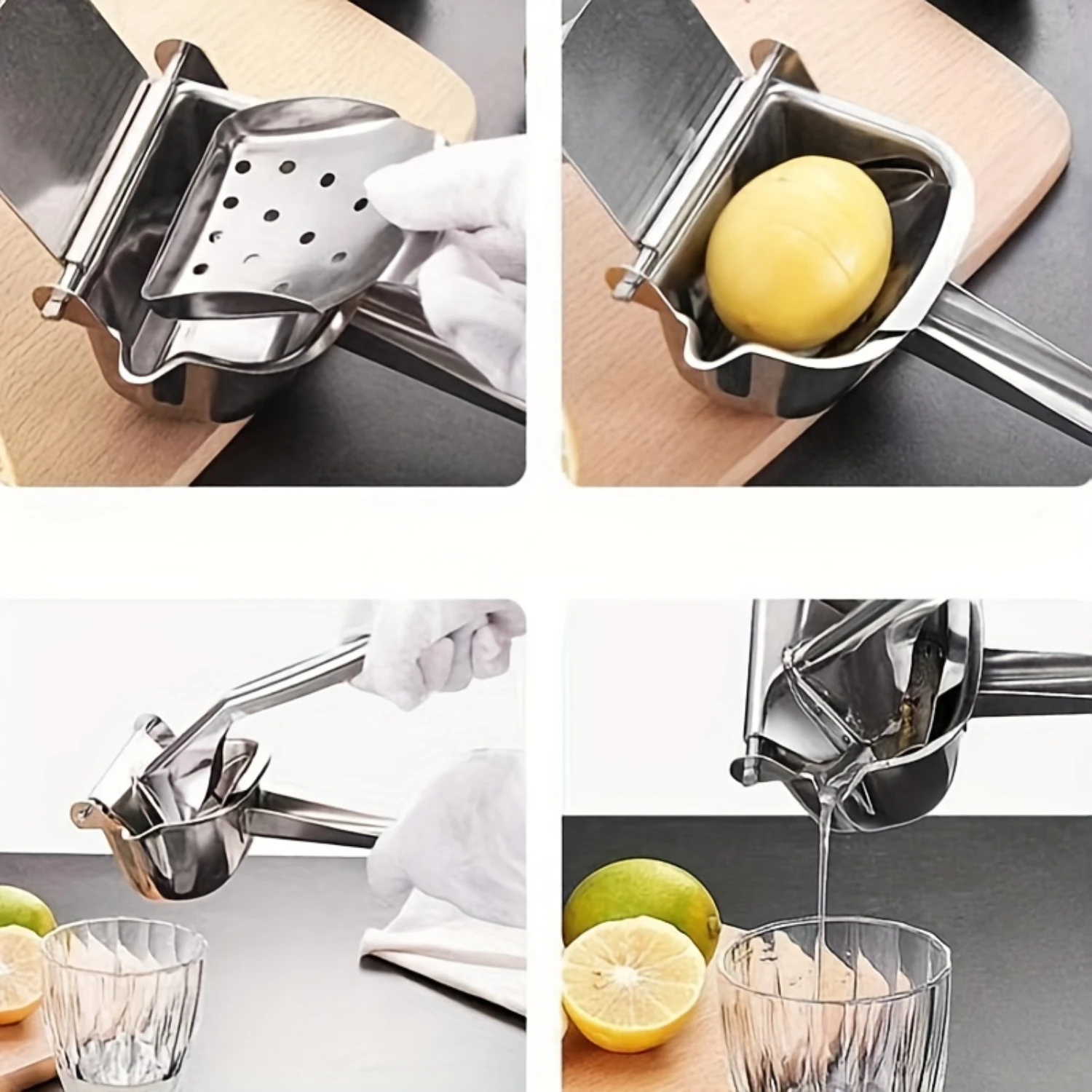 Premium 304 Stainless Steel Manual Citrus Juicer - Durable, Easy-To-Use Lemon & Orange Squeezer For  Kitchens