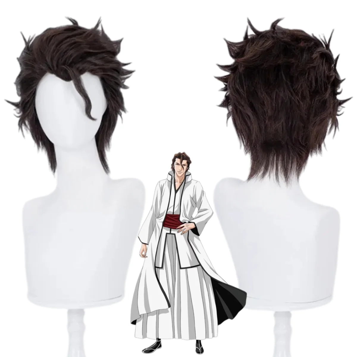 

Парик для косплея Айзена Сосуке из аниме Bleach, мужской парик для Хэллоуина, аксессуар для вечеринок