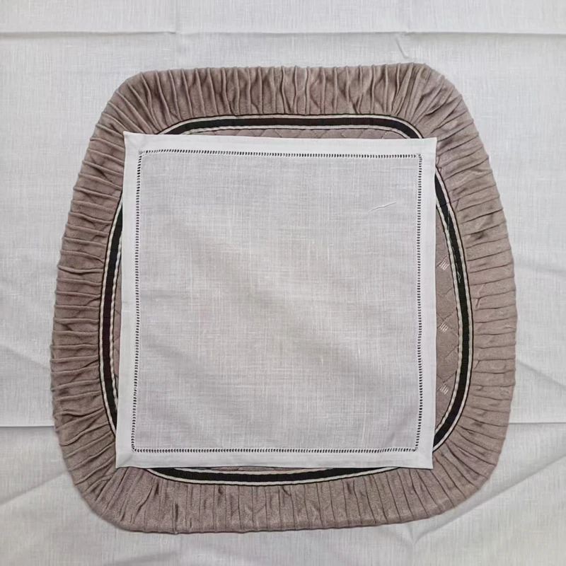 Set of 12 Fashion Personalized wedding handkerchief 10x10-inch Linen Hemstitch hankie for any wedding ceremony  or special event
