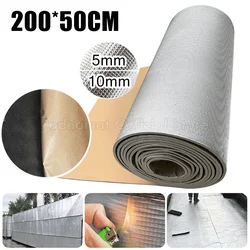 200*50cm Car Sound Deadener Mat 5/10mm Noise Insulation Heat Proof Deadening Soundproof Material Pad For Car Hood Engine Door