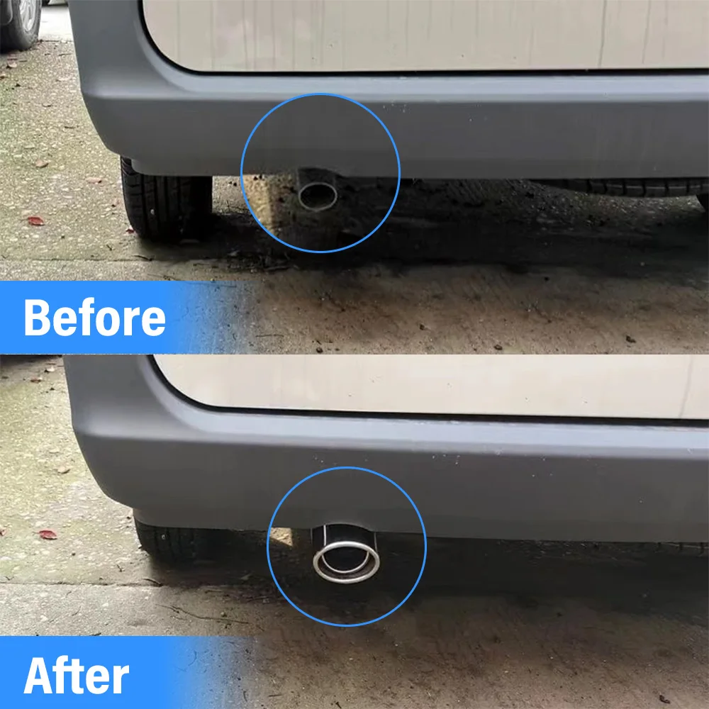 Silenciador universal de ponta de tubo de escape de carro, aço inoxidável, boca inclinada, boca plana, tubo traseiro, veículo, substituição automática