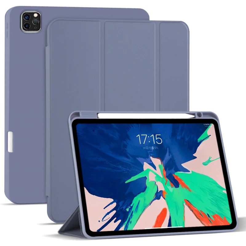 For IPad Protective Case Pro11 With Right Pen Slot, Air5/6 Generation Tablet Leather Case 10.2inch Soft