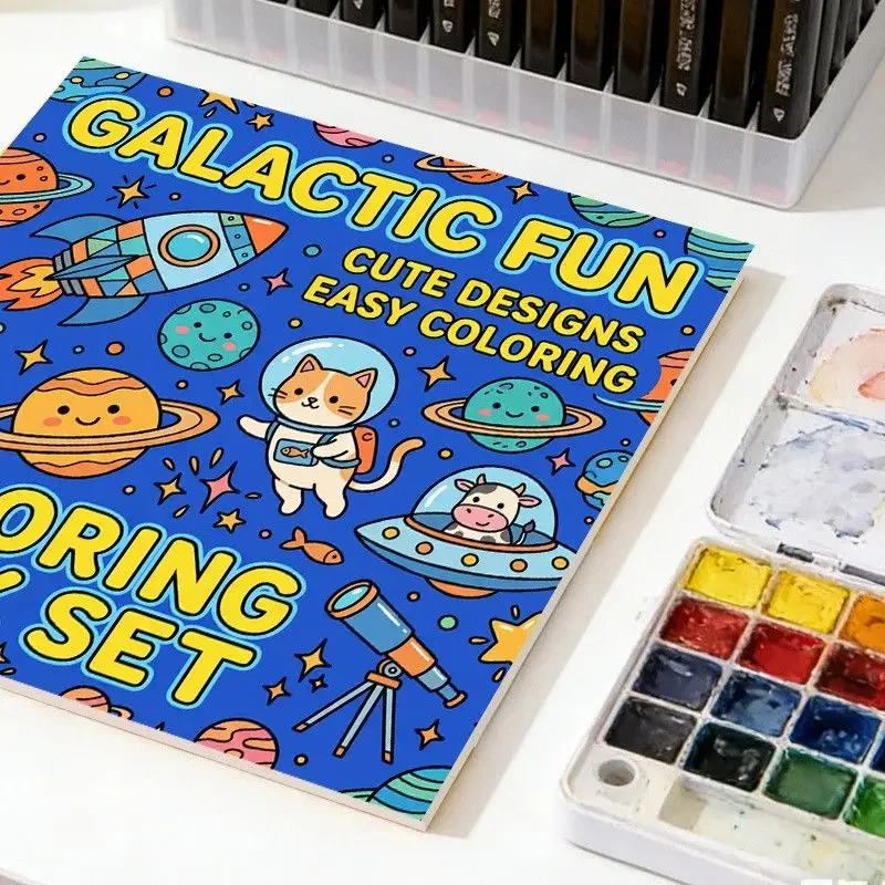 24 Pages Kids Coloring Book Extra Thick DIY Handmade Custom Doodle Drawing Activity Book for Beginners