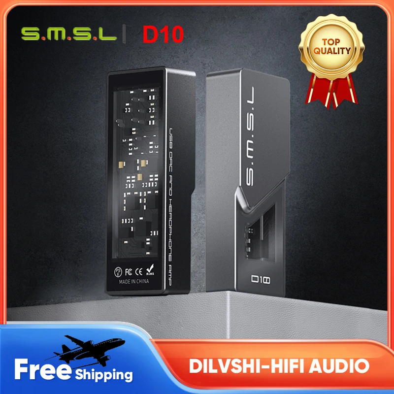 

SMSL D10 Mini USB DAC Headphone Amp Hi-res Audio DAC Dual CS43131 Decoding 4.4mm Balanced Digital Headphone Amplifier DSD256