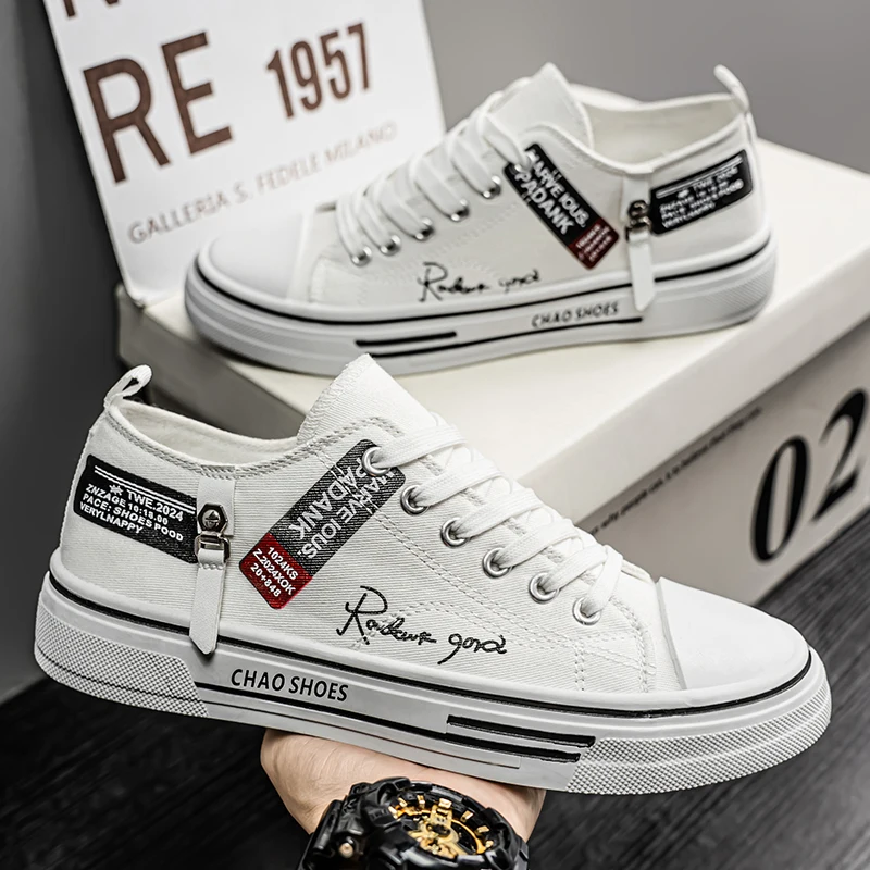 2025 Men's Canvas Fashion Buckled Canvas Sneakers Lightweight and Non-Slip Skateboarding Comfortable Casual Workwear For Men