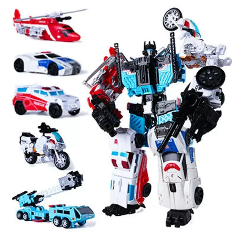 HZX 5 IN 1 Transformatie IDW G1 Defensor Bruticus Superion 33 cm Combineren Robot Auto Speelgoed Action Figure Git collectie