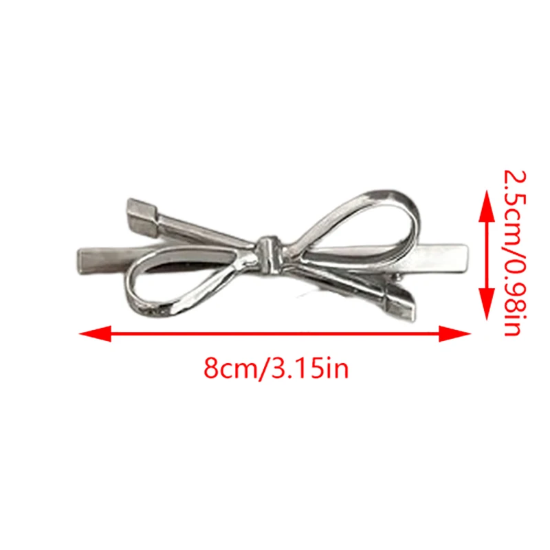 Sweet Cool Niche Metal Bow Barrettes Female Hairpin New Style Back Head Low Ponytail Side Duckbilled Clip Hair Accessories Tide