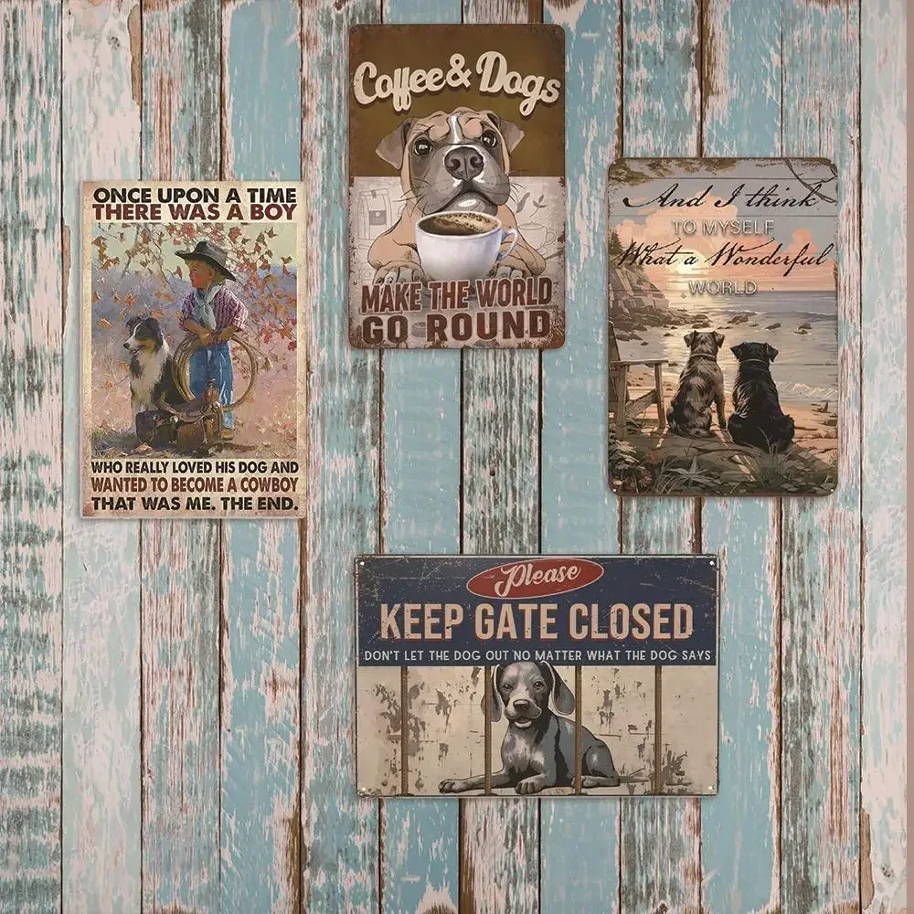 Inject Quirky Charm: Retro dickes Metallblechschild – Corgi Dog Edition für die Inneneinrichtung