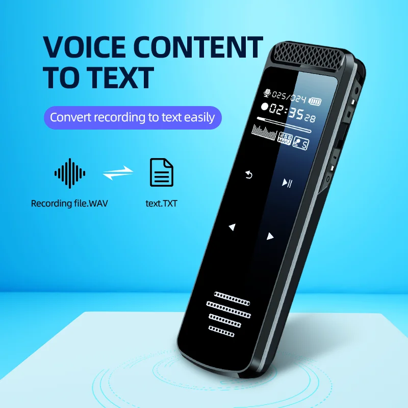 

Pen Digital Voice Recorder with Screen Speaker 8/32/64GB Activated Dictaphone Audio Record Noise Reduce MP3 Player Long Distance