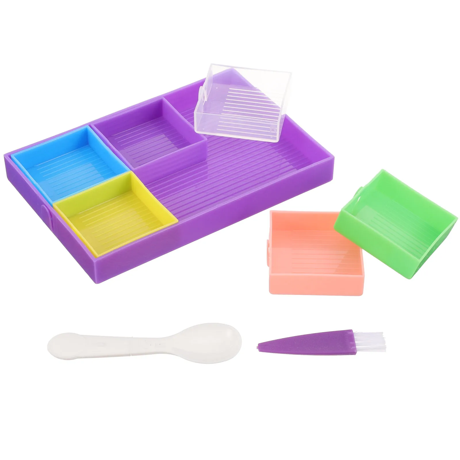 

1 set Multifunctional Turning Disc Rhinestones Trays Bead Sorting Storage Container Funnel Jewelry Organizer Plastic Mixed Color