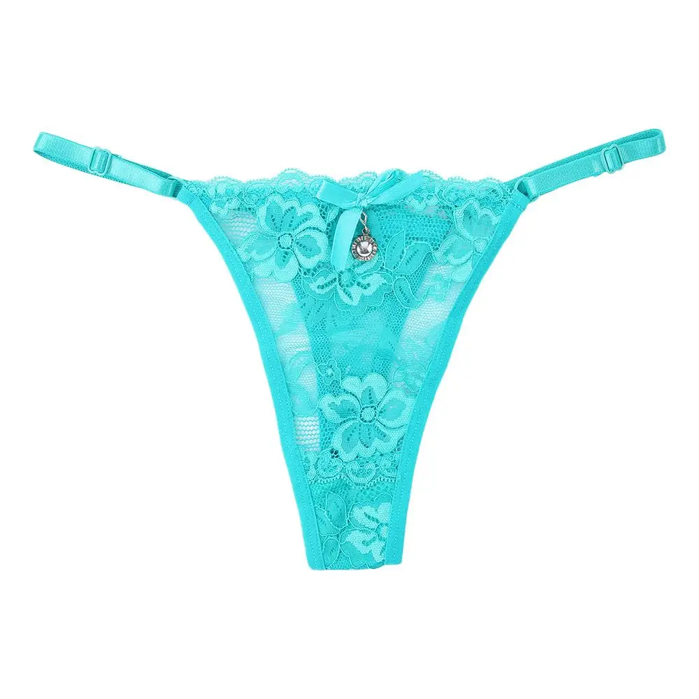 Feminino sem costura algodão virilha cuecas t-back cintura baixa sexy briefs feminino tanga calcinha de renda pingente diamante