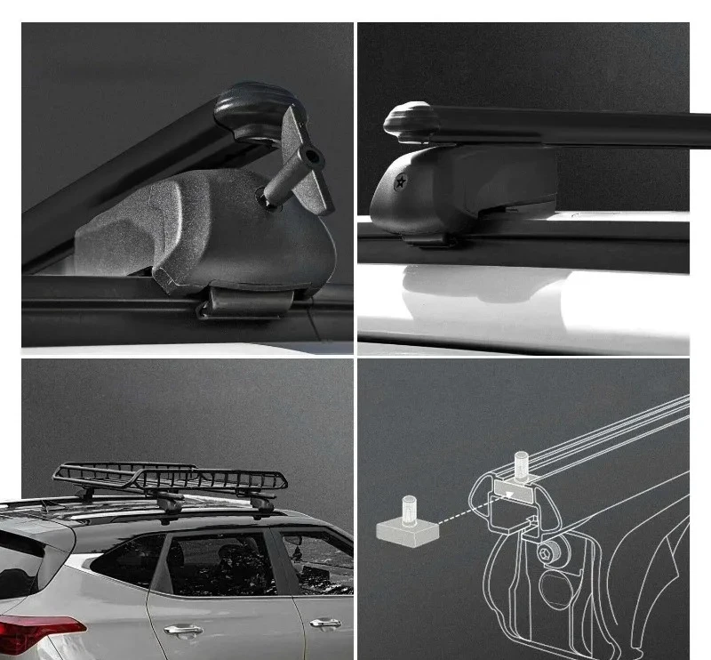 Lockable Roof Cross Bars for 2022-2026, Black Luggage Carrier