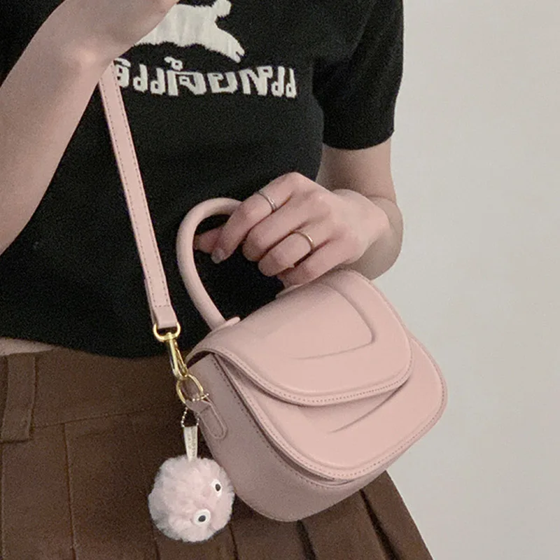 New Minimalist Handbag Korean Version Of Artistic Women's Personalized And Versatile Slanted Cover Single Shoulder Crossbody Bag