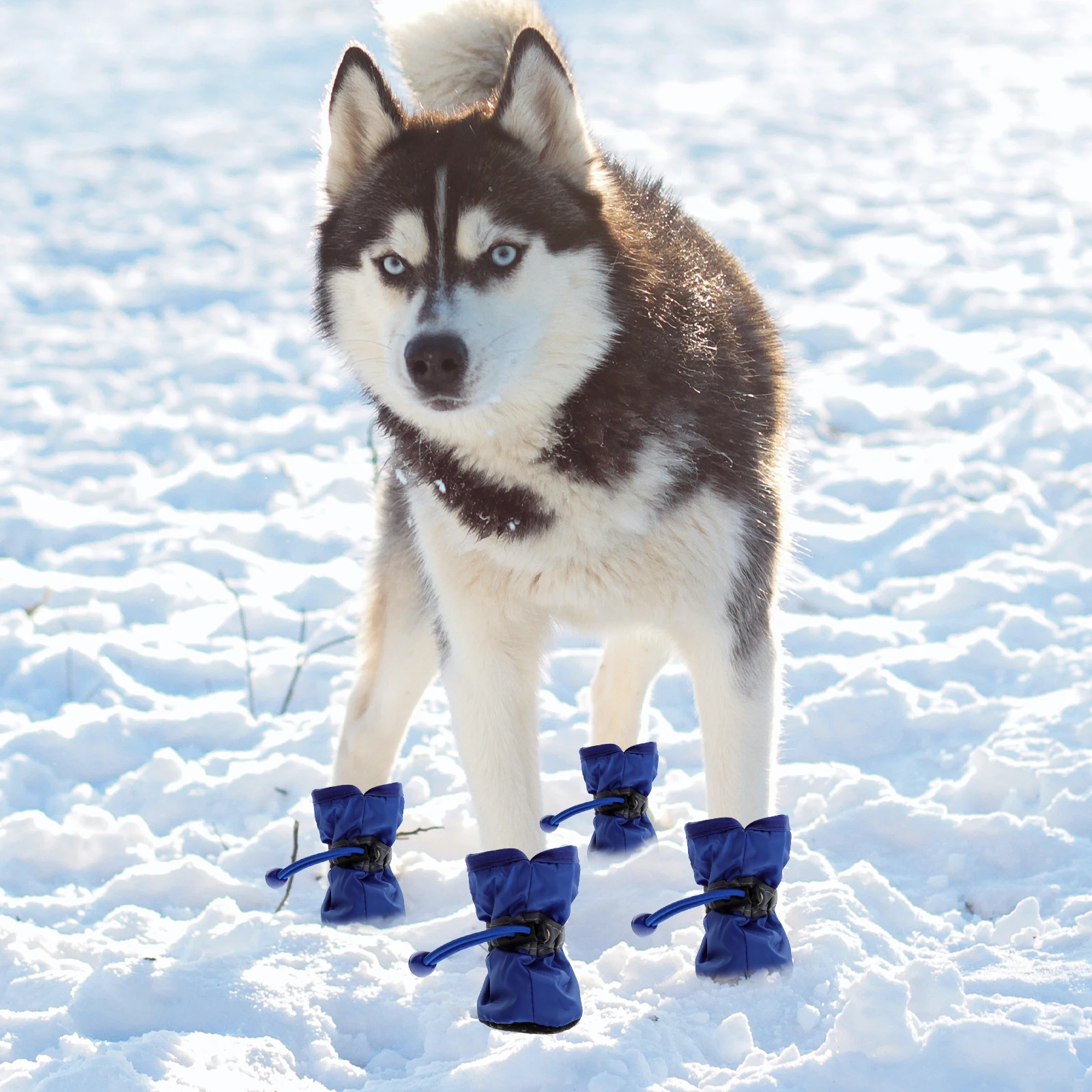 

3Sets Outdoor Dog Rain Boots Waterproof Thickened Dog Rain Shoes Anti-Slip Durable Nylon Cotton Pet Footwear Pet Shoes