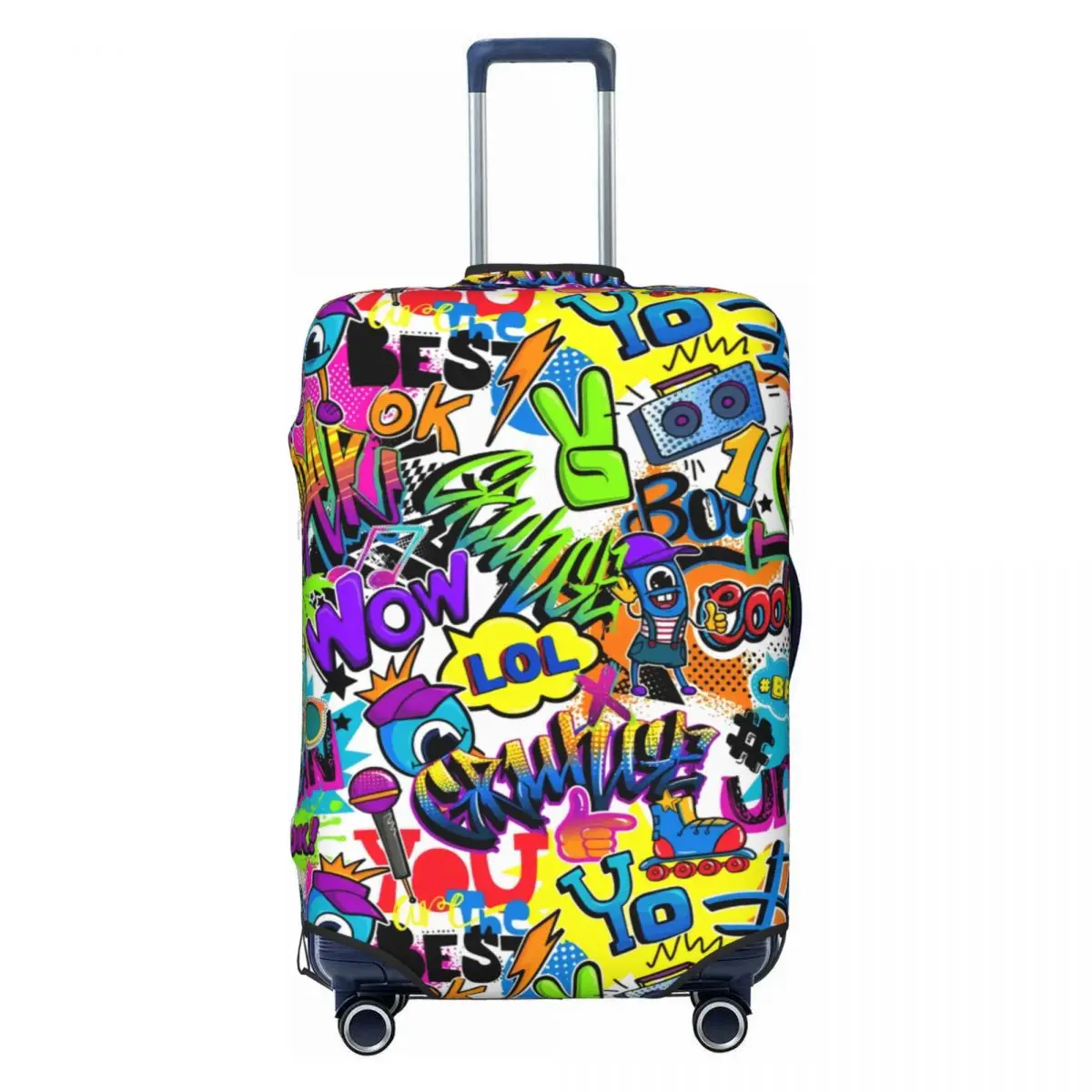 

Пользовательский ретро-узор в стиле комиксов с пальмовым граффити, художественный чехол для багажа, забавный защитный чехол для чемодана, костюм для 18-32 дюймов