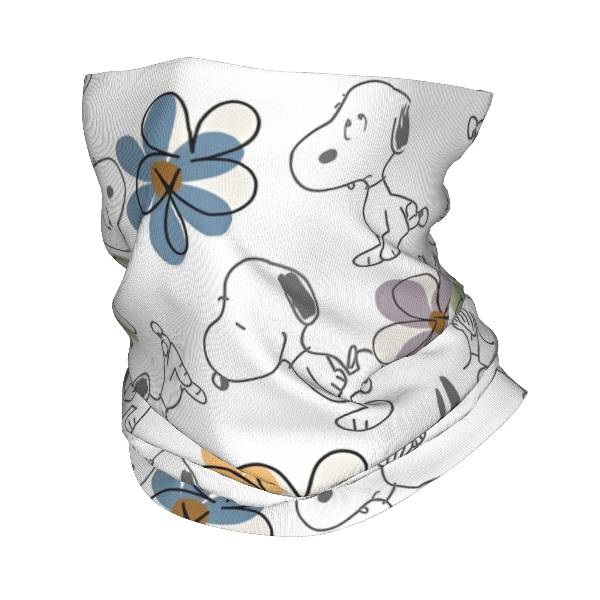 

Бандана с цветочным принтом Snoopys, маска с принтом, шарф, теплая маска для лица, дышащая маска для бега для мужчин и женщин, для взрослых