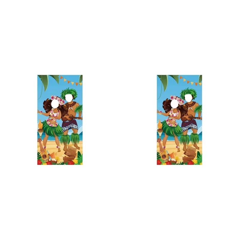 2X Luau Couple Photo Door Banner Hawaiian Party Decorations Luau Photo Propsaloha Banner 71 X 35.5 Inch