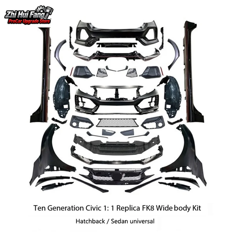 

Suitable for Honda 10th Civic 2016-2021 FC1 FK7 Upgrade to FK8 Type-R Wide Style Body Kit Car Modified FK8 TypeR Body Kits