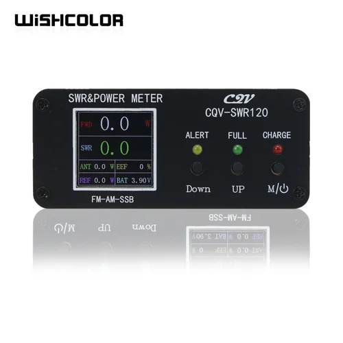 Wishcolor 1.8MHz-54MHz CQV-SWR120 Pantalla LCD a color Digital SWR y medidor de potencia con interfaz tipo C