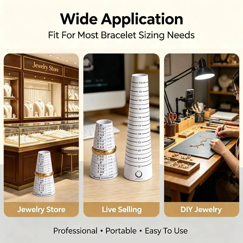 Bracelet Sizing Measuring Cone Tool Durable Portable Bangle Sizer for Jewelry Making Craft Jewelry Shop Personal Use