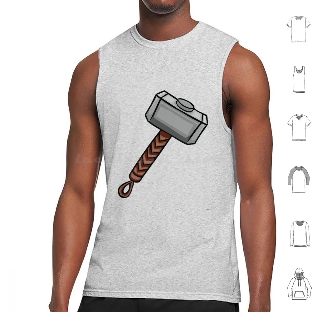 Superhero Hammer Tank Tops Print Cotton Tony Stark Endgame Cute Infinity War Steve Rogers Peter Parker Superhero