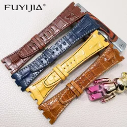 FUYIJIA Top Custom A-udemarsP-iguet Watch Band 23MM 26MM 28MM 30MM Calibrator Crocodile Skin Strap Genuine Alligator Watchbands