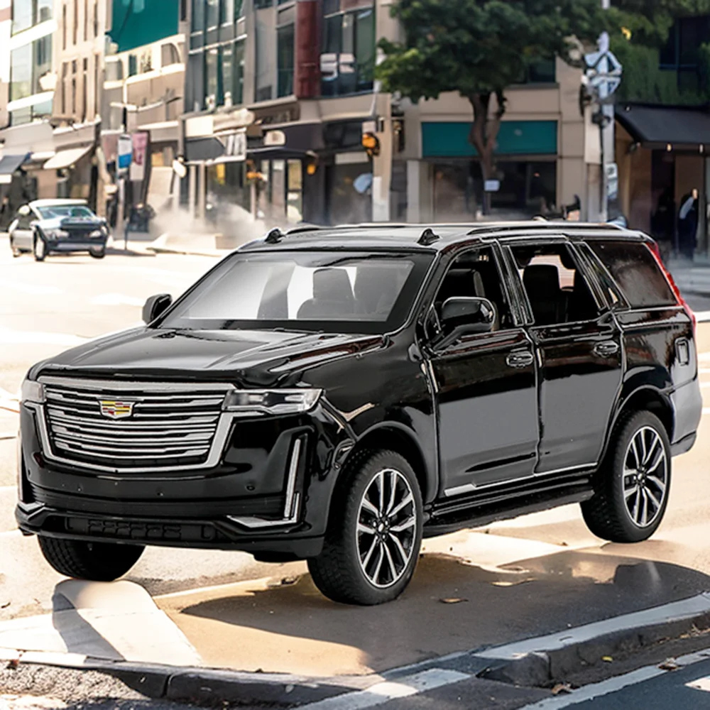 

1:32 Scale Escalade Mini Toy Model Cars Alloy Diecast SUV Shock Absorption Sound Light Doors Opened Ornament Vehicles Boys Gifts