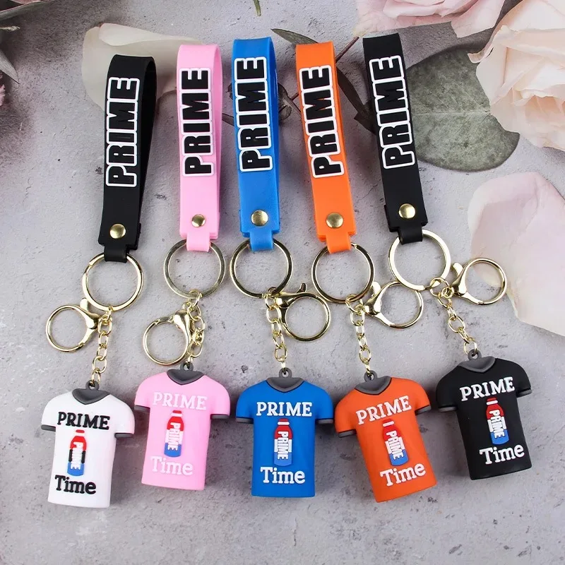 Fashion Prime Drink Bottle Keychain Kawaii Drink Bottle Keyring Football Jersey Bag Pendant Car Trinket Keyring Accesorries Gift