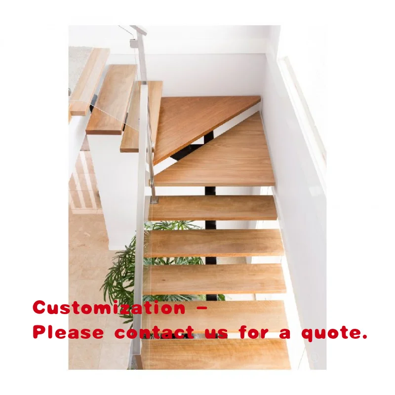 custom.Customize Staircase Straight Staircase Indoor Wooden Staircase with Railing System