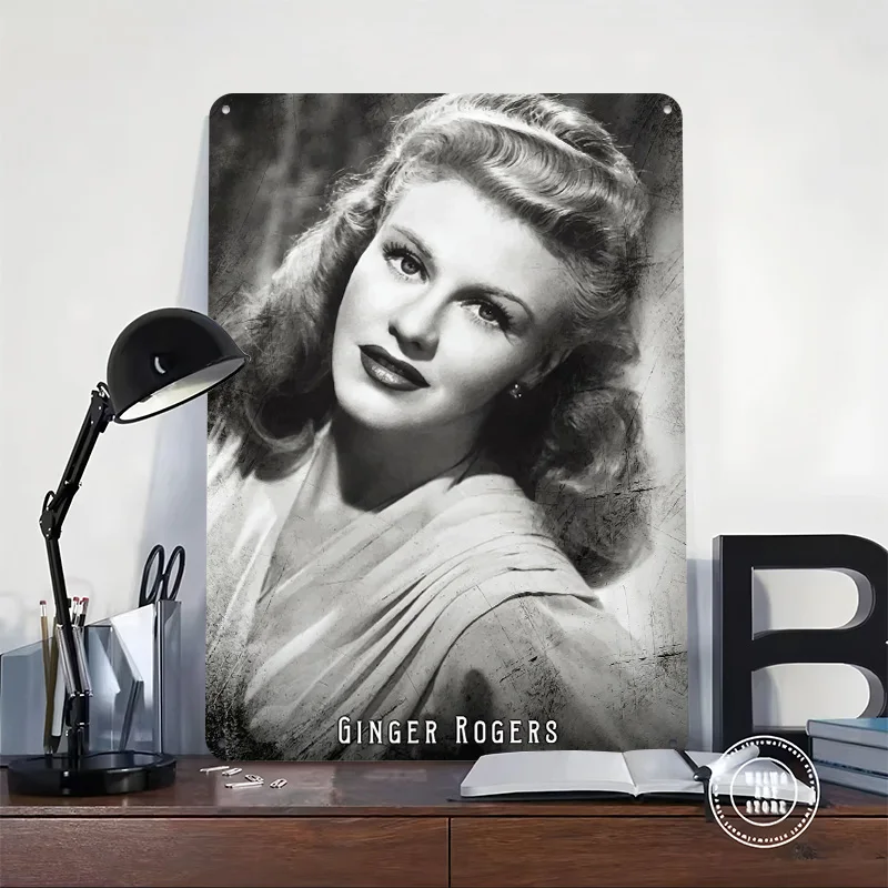 Ginger Rogers Metal Poster Custom Wall Art Retro Vintage Tinplate Signs for Man Cave Office Decoration Gaming Home Decorations