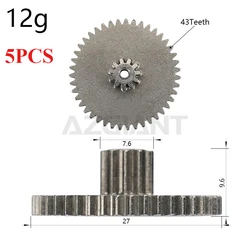 5pcs Double gear 0.6M 11 teeth 43 teeth inner hole 2.0 reduction metal gear