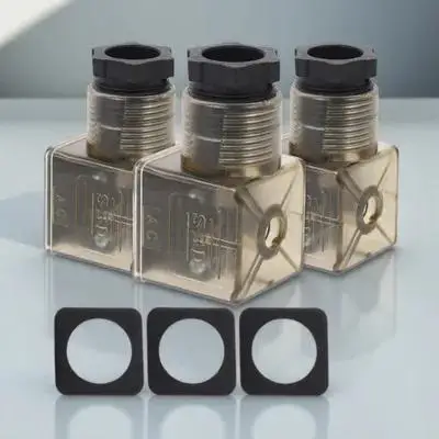 3 قطعة موصل الملف اللولبي 3 الشق التوصيل مع ضوء المؤشر لصمامات الملف اللولبي لفائف قدرة عالية PP المطاط المواد #6