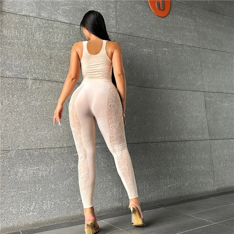 New Y2k Summer Clothes Hollow Out One Piece Fantazi Bodysuit  Bodycon Jumpsuit For Women‘s Clothing Casual Fitness Rompers