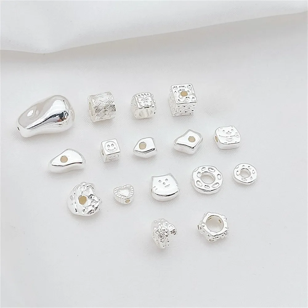 Copper-plated Thick Silver, Irregularly Shaped Flat Beads, Popular Small Stone Loose Beads, DIY Beaded Baroque Accessories