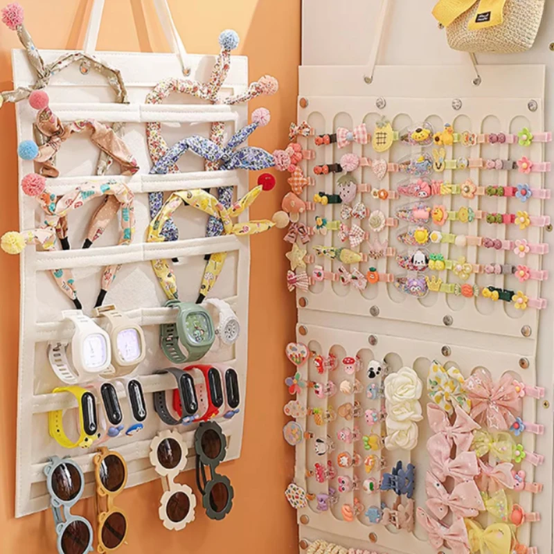 Large Capacity Hair Bows Organizer Wall Headband Holder Hair Clip Storage Hanger Jewelry and Accessory Storage Hanging Bag