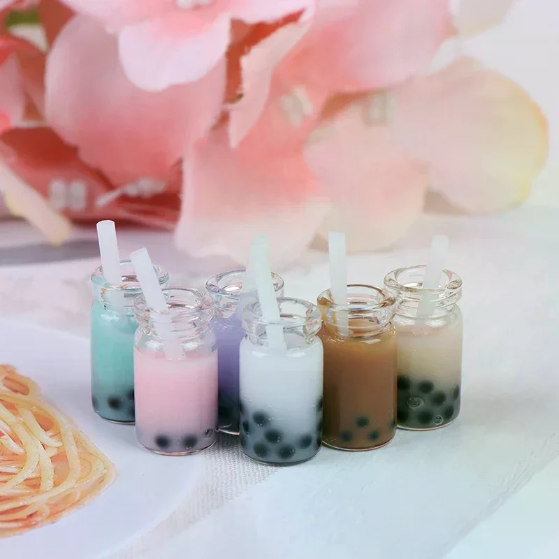 3Pcs 1:12 Dollhouse Miniature Milk Tea Cups Mini Toys Doll House Decoration