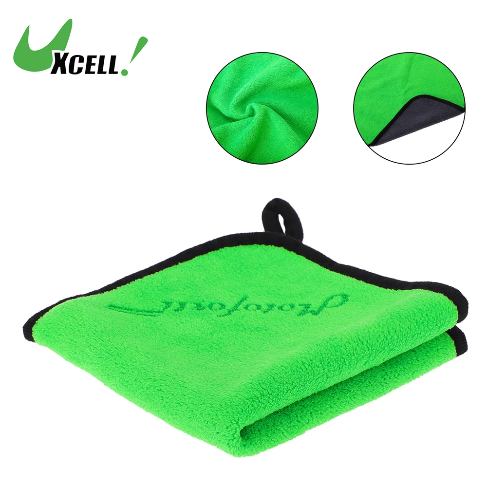 UXCELL microvezelhanddoek absorberende doek 30x30cm vierkante vorm dubbelzijdige doek voor auto sneldrogend detaillering streepvrije reiniging