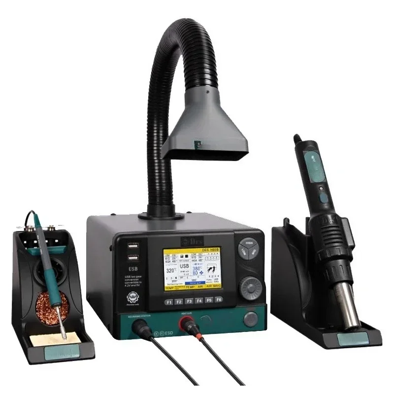 Hot air gun dismantling and welding table adjustable temperature three-in-one intelligent electric soldering iron hot air gun
