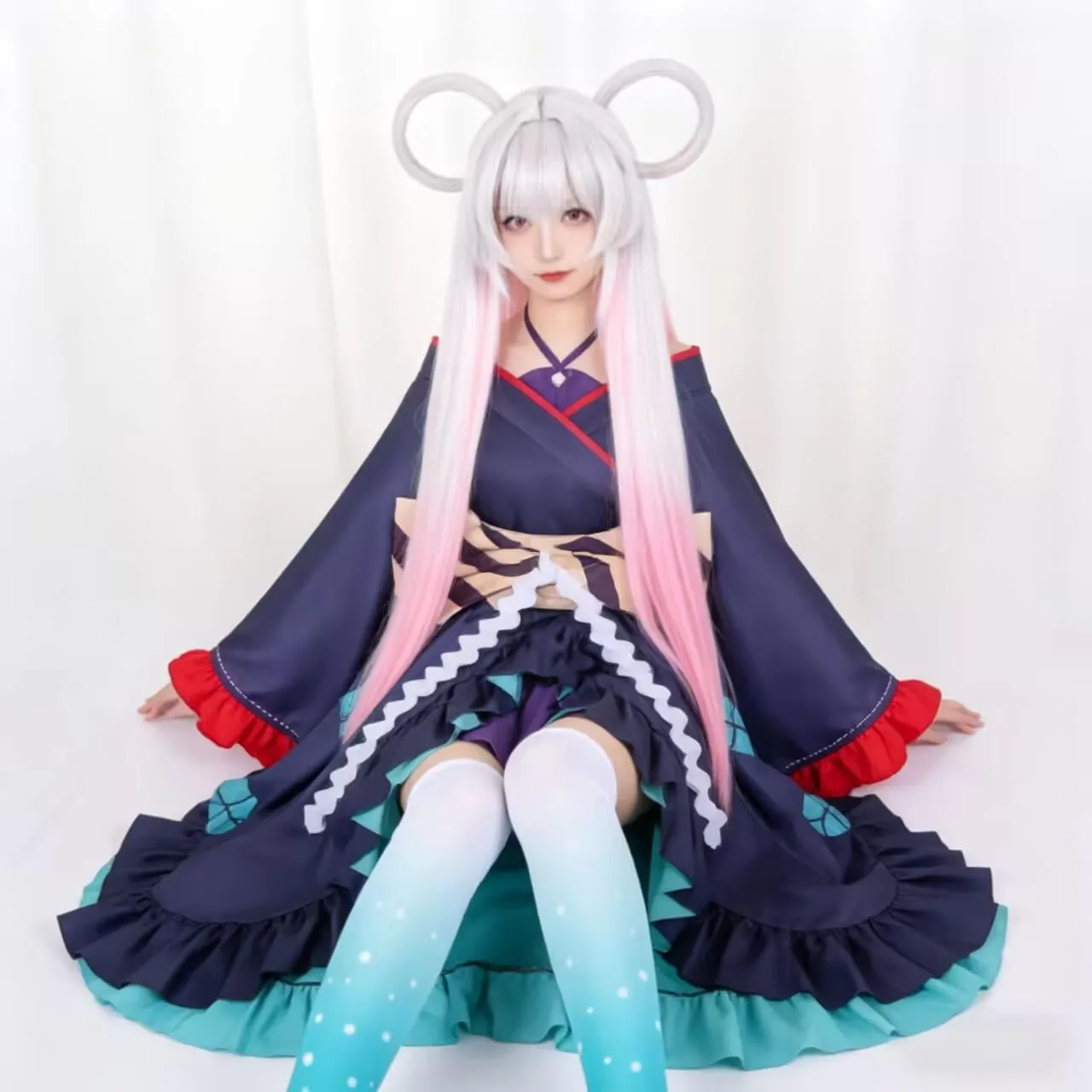 

Космическая принцесса Кагуя! Костюм для косплея Цукими Ячийо: темно-синее платье для вечеринок, сценических выступлений и аниме-конвенций