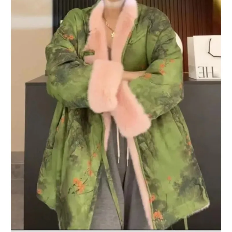 

Куртка на хлопковой подкладке, осень-зима, элитная модная легкая с принтом, роскошная модная универсальная верхняя одежда, новое пальто в этническом стиле