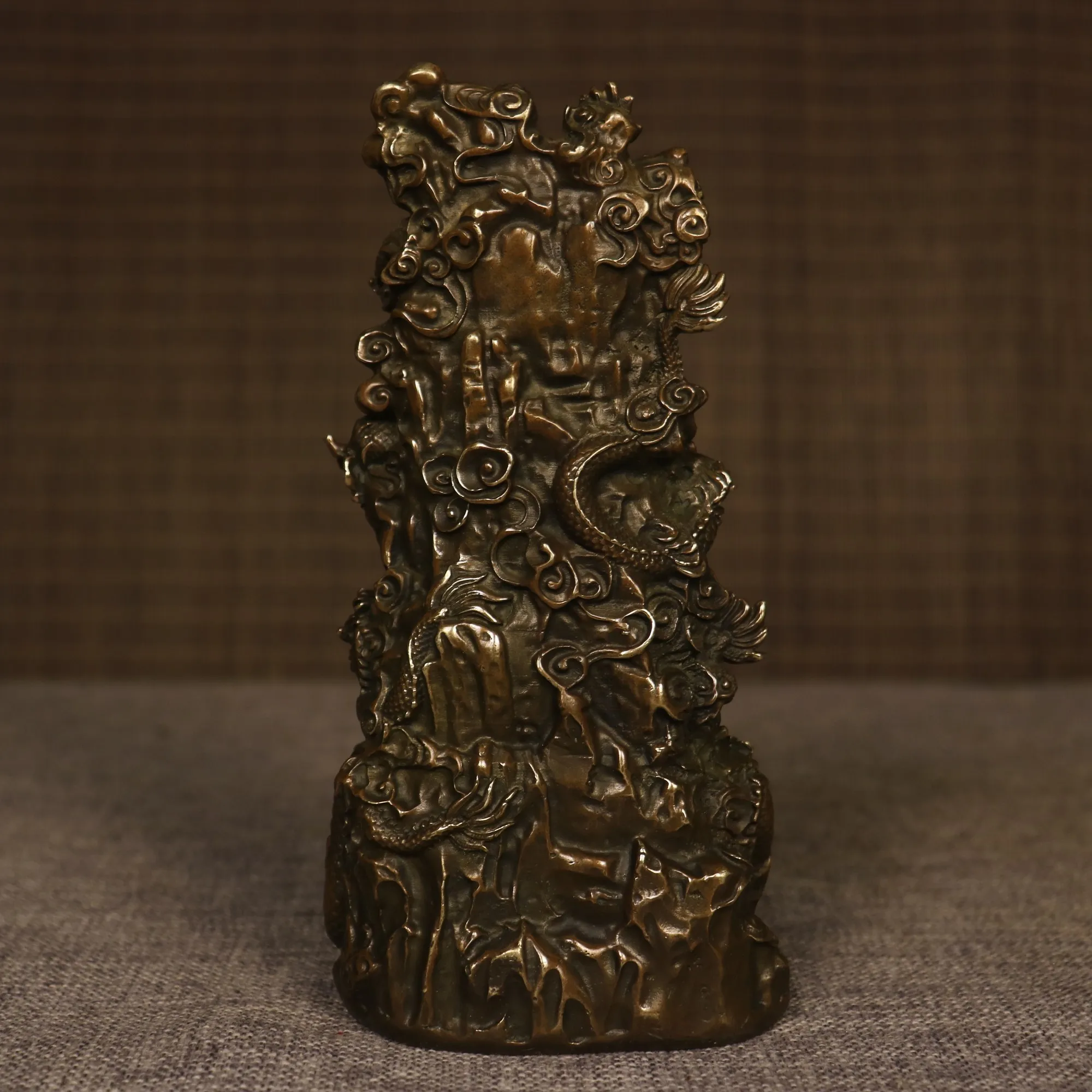 8 "coleção de templo tibetano antigo bronze cinábrio nove dragão backlight protetor guanyin buda nicho budista salão de adoração