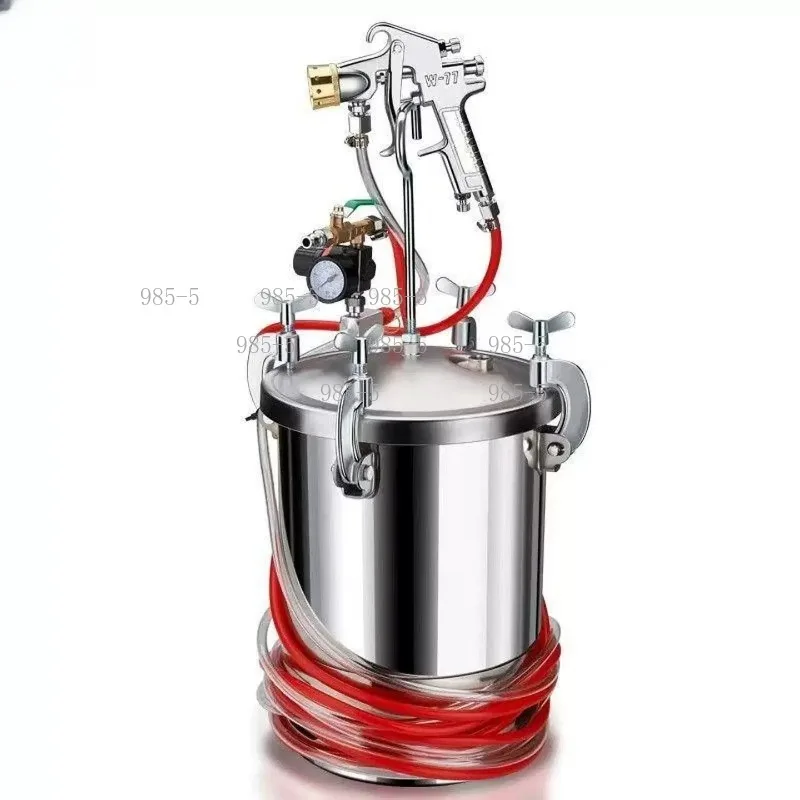 Large Diameter Imitation Marble Sand In Water Spray Gun, 10 Liters Stainless Steel Pressure Barrel, Paint Latex Paint