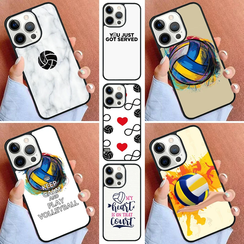 I love Volleyball Phone Case For iPhone 16 15 14 Pro Max 11 13 12 Mini Max SE 2020 6S 7 8 Plus Cover Capa